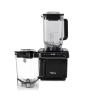 Schwarzer bianco di puro GUSTO S CC Hochleistungsmixer mit digitalem Display und zwei BPA-freien Mixbehältern.