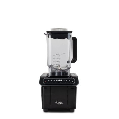 Kompakter Hochleistungsmixer GUSTO S in Schwarz für die professionelle Küche und grüne Smoothies.